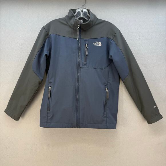 The North Face Other - The North Face Soft Shell Jacket Boys L Grey Blue Full Zip Color Block Outdoor